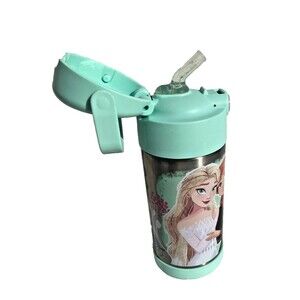 THERMOS FUNTAINER Frozen Elsa & Ana Girl's Water Bottle w/ Straw 12 Oz Insulated